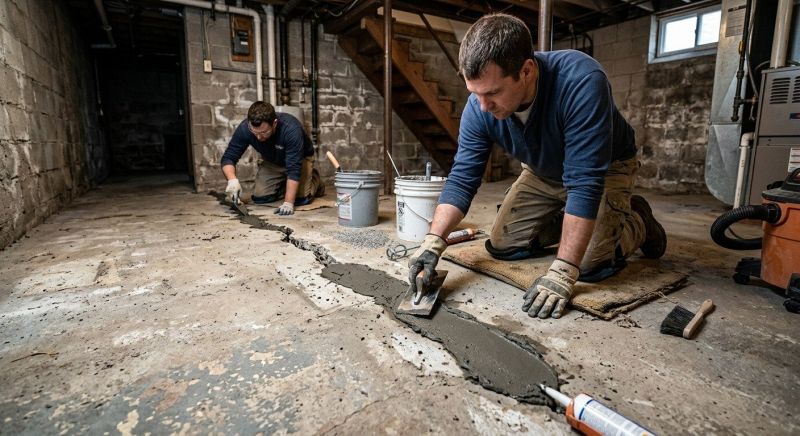 Cracked Basement Floor Repair in Sugar Land, TX