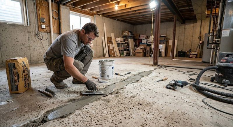 Cracked Basement Floor Repair in Sugar Land, TX