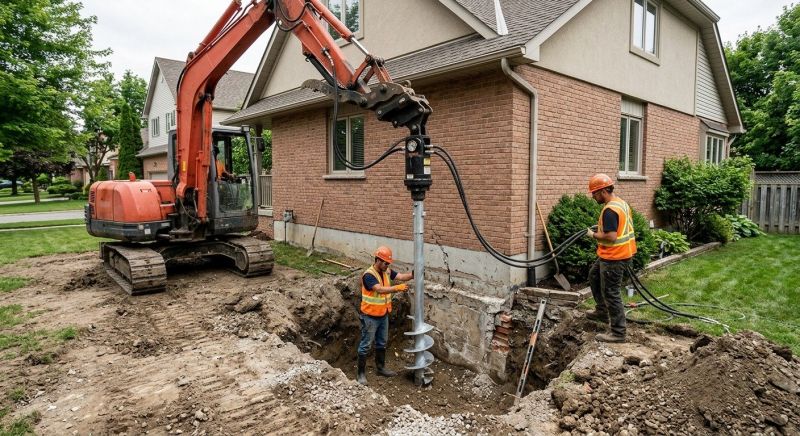 Helical Pile Installation in Sugar Land, TX